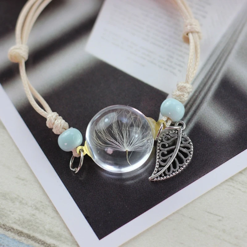 Adjustable Dried Flowers Plant Specimens Glass Ball Bracelet Dandelion All Over The Sky Star Girlfriends Lovers Lucky Gifts
Adjustable Dried Flowers Plant Specimens Glass Ball Bracelet Dandelion All Over The Sky Star Girlfriends Lovers Lucky Gifts