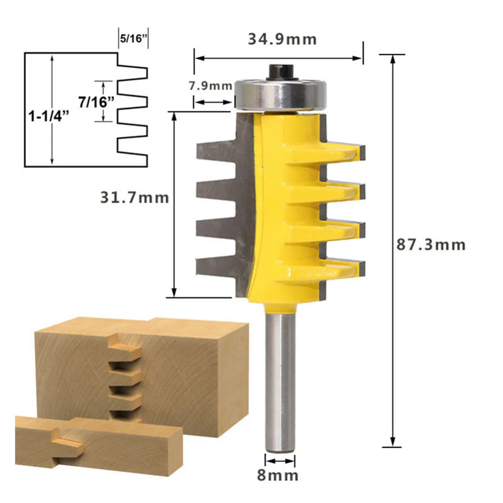8 Shank Rail Reversible Finger Joint Glue Router Bit Cone Tenon Woodwork Cutter Power Tools Wood Router Cutter
8 Shank Rail Reversible Finger Joint Glue Router Bit Cone Tenon Woodwork Cutter Power Tools Wood Router Cutter