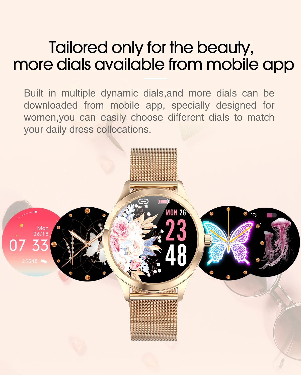 Lovely Smart Watch For Women IP68 Waterproof Heart Rate whatsapp Message Reminder LW07 Smartwatch Connect For Xiaomi Android IOS
Lovely Smart Watch For Women IP68 Waterproof Heart Rate whatsapp Message Reminder LW07 Smartwatch Connect For Xiaomi Android IOS