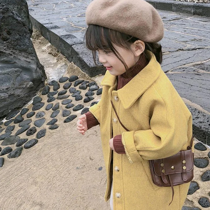 2021 New Arrival Girls Wool Buttons Coats for Kids Long Outerwear Teenage Thicken Spring Winter Jackets Pink Yellow High Quality
2021 New Arrival Girls Wool Buttons Coats for Kids Long Outerwear Teenage Thicken Spring Winter Jackets Pink Yellow High Quality
