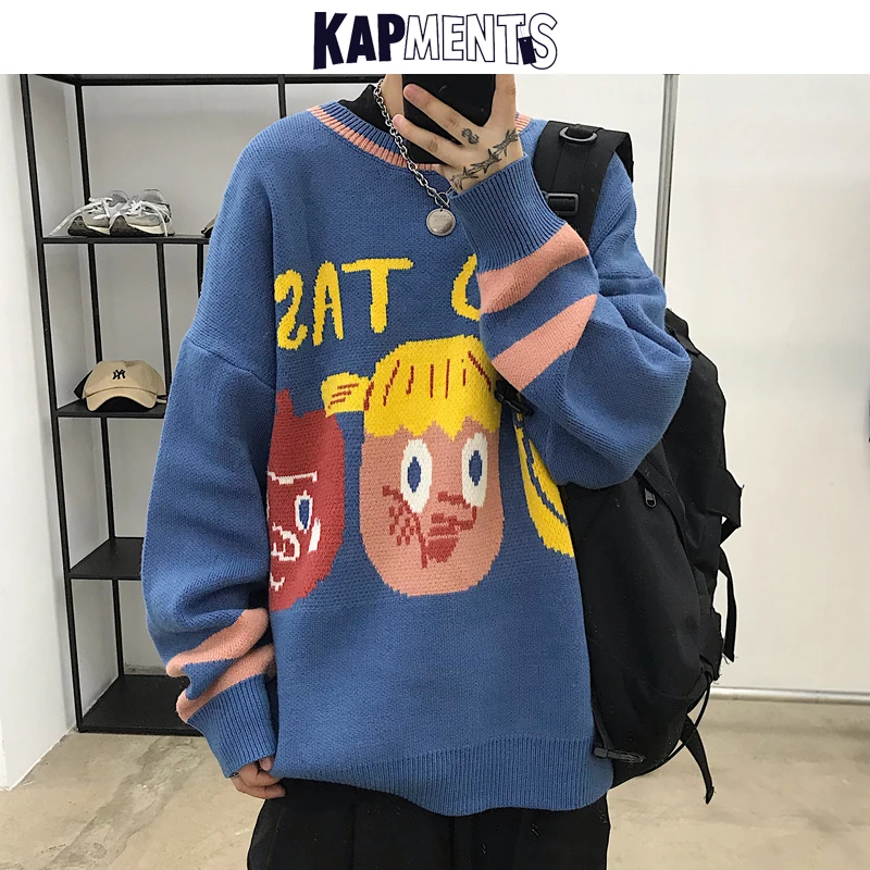 KAPMENTS Mens Cartoon Harajuku Sweaters Pullover 2022 Winter Sweater Men Japanese Streetwear Knitted Sweater Men Vintage Sweater
KAPMENTS Mens Cartoon Harajuku Sweaters Pullover 2022 Winter Sweater Men Japanese Streetwear Knitted Sweater Men Vintage Sweater