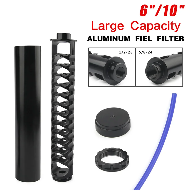 6"10" 1/2-20 1/2-28 5/8-24 Single Core Aluminum Fuel Filter Solvent Trap for NAPA 4003 WIX 24003
6"10" 1/2-20 1/2-28 5/8-24 Single Core Aluminum Fuel Filter Solvent Trap for NAPA 4003 WIX 24003