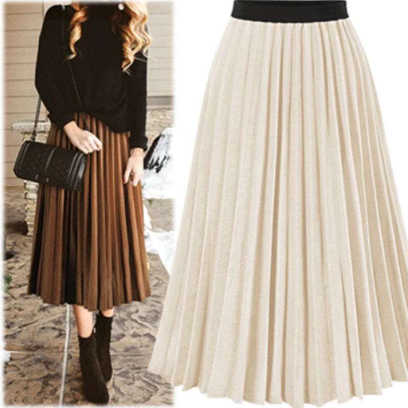 Zoki Elegant Women Pleated Chiffon Skirt Fashion A Line High Waist Streetwear Ladies Long Skirt Casual Harajuku Faldas Mujer
Zoki Elegant Women Pleated Chiffon Skirt Fashion A Line High Waist Streetwear Ladies Long Skirt Casual Harajuku Faldas Mujer