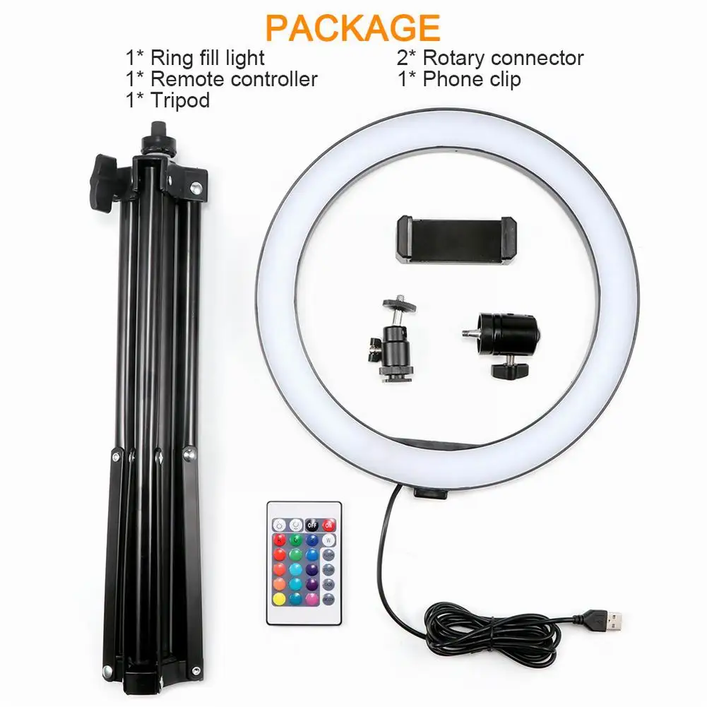 10" Selfie Ring Light with Remote Control 16-Color Camera Ring Light with Phone Holder and Tripod for Live Stream TikTok InStock
10" Selfie Ring Light with Remote Control 16-Color Camera Ring Light with Phone Holder and Tripod for Live Stream TikTok InStock