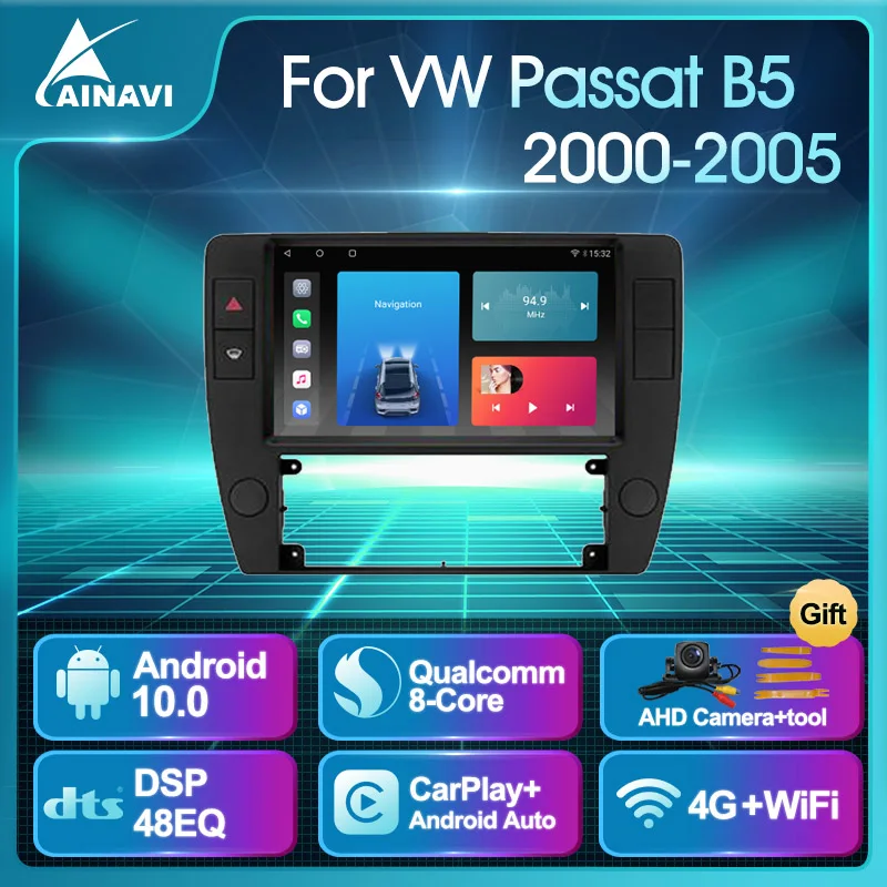 Автомобильный радиоприемник Android 10 0 QLED экран для Volkswagen VW Passat B5 2000 - 2005
