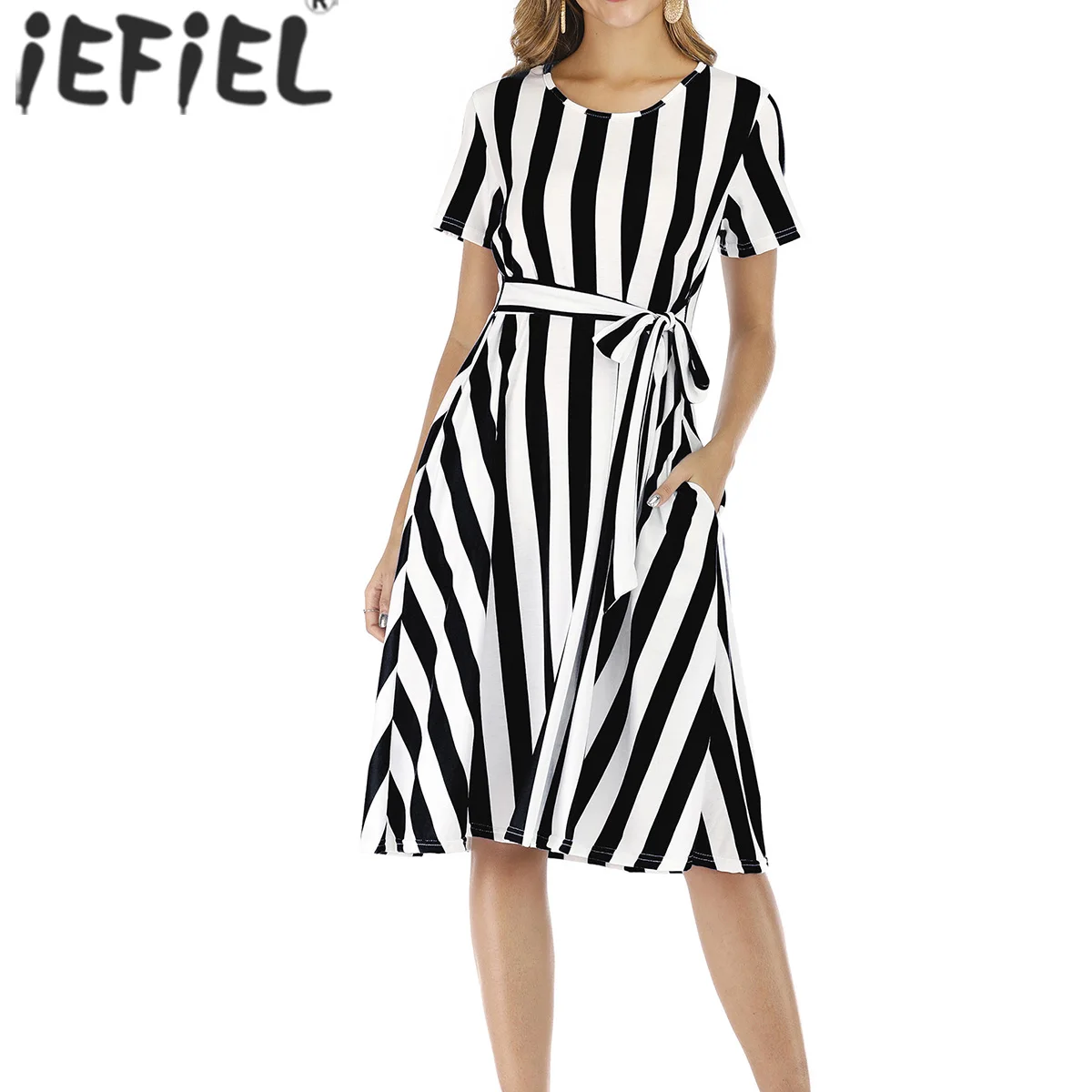 Womens Maternity Elegant Dresses Summer Pregnant Short Sleeve Stripe Knee Length Photography Dress For Pregnancy Party Wedding
Womens Maternity Elegant Dresses Summer Pregnant Short Sleeve Stripe Knee Length Photography Dress For Pregnancy Party Wedding