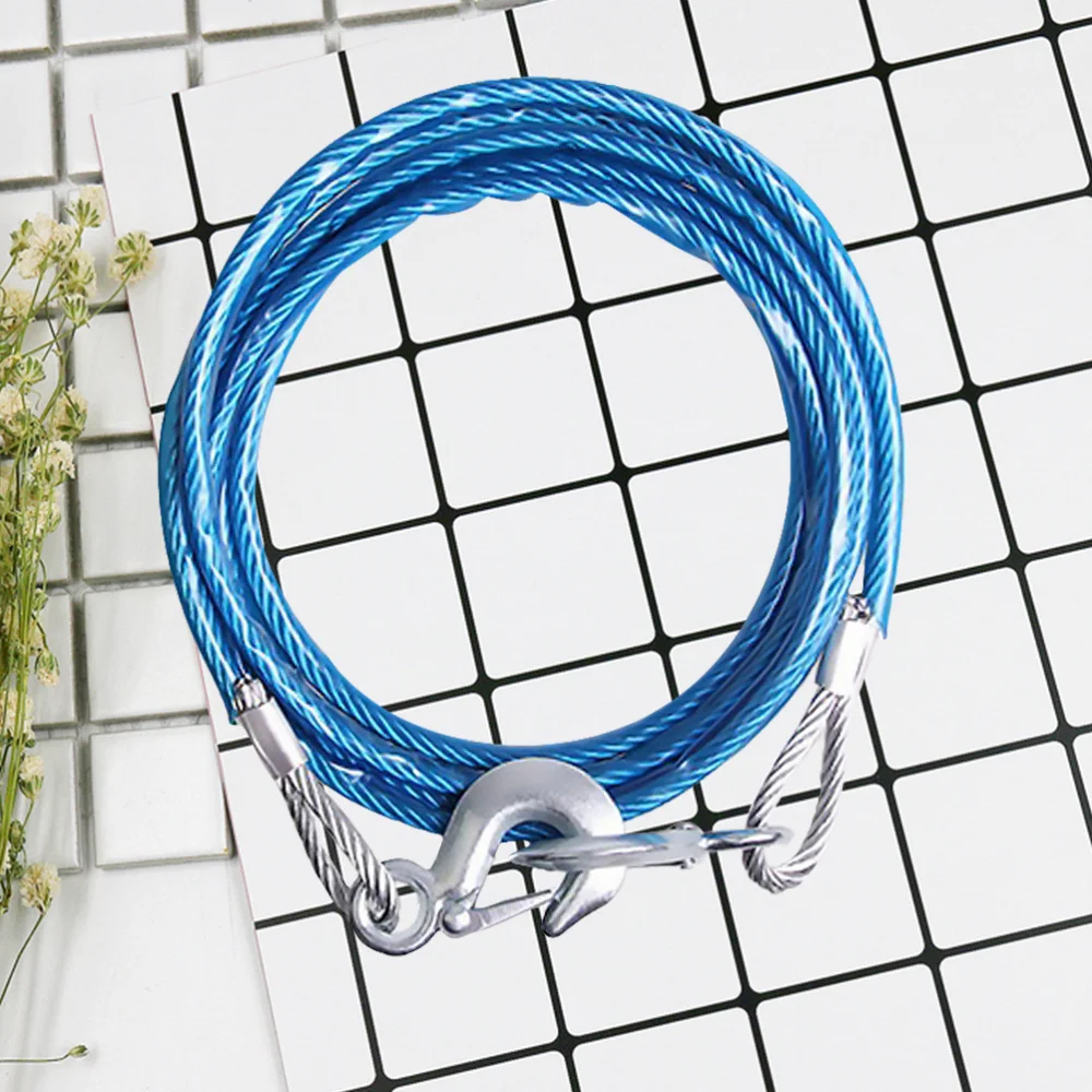 1PC Car Hauling Cable Sturdy Car Trailer Rope 5 Tons Car Special Winch Rope with Hooks Thicken Car Trailer Rope Silver
1PC Car Hauling Cable Sturdy Car Trailer Rope 5 Tons Car Special Winch Rope with Hooks Thicken Car Trailer Rope Silver