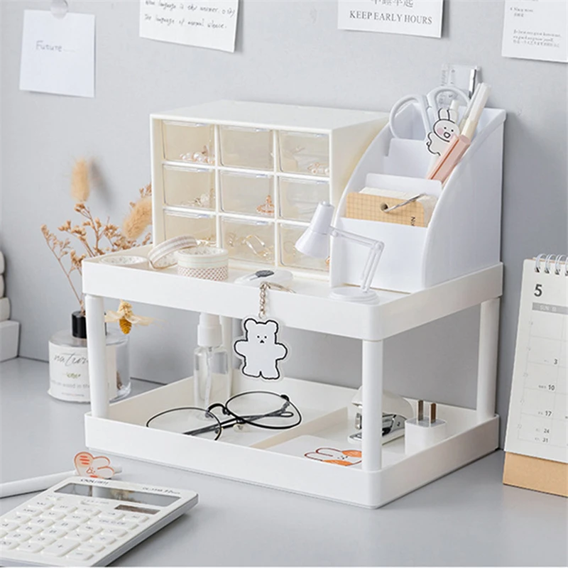 Double-layer Storage Shelf Multi-function Shelves Desktop Storage Rack Plastic Desk Shelves Cosmetic Home Organizer Storage
Double-layer Storage Shelf Multi-function Shelves Desktop Storage Rack Plastic Desk Shelves Cosmetic Home Organizer Storage