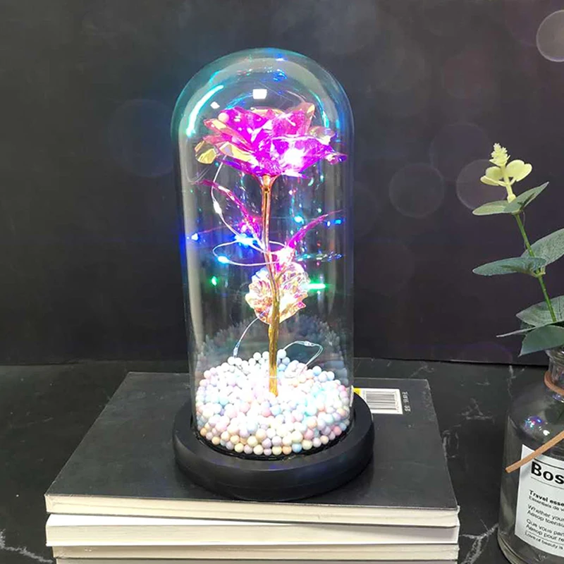 Colorful Roses Artificial Flower Led Lamp Glass Cover Rose Decoration Valentine's Day Galaxy Rose Flower Gift JA55
Colorful Roses Artificial Flower Led Lamp Glass Cover Rose Decoration Valentine's Day Galaxy Rose Flower Gift JA55