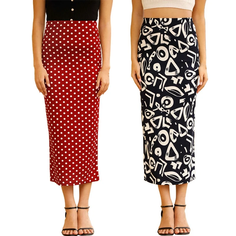 Women Skirts Sexy Print Wave Point Pencil Skirt Casual Skirts Knee-Length 
Women Skirts Sexy Print Wave Point Pencil Skirt Casual Skirts Knee-Length
