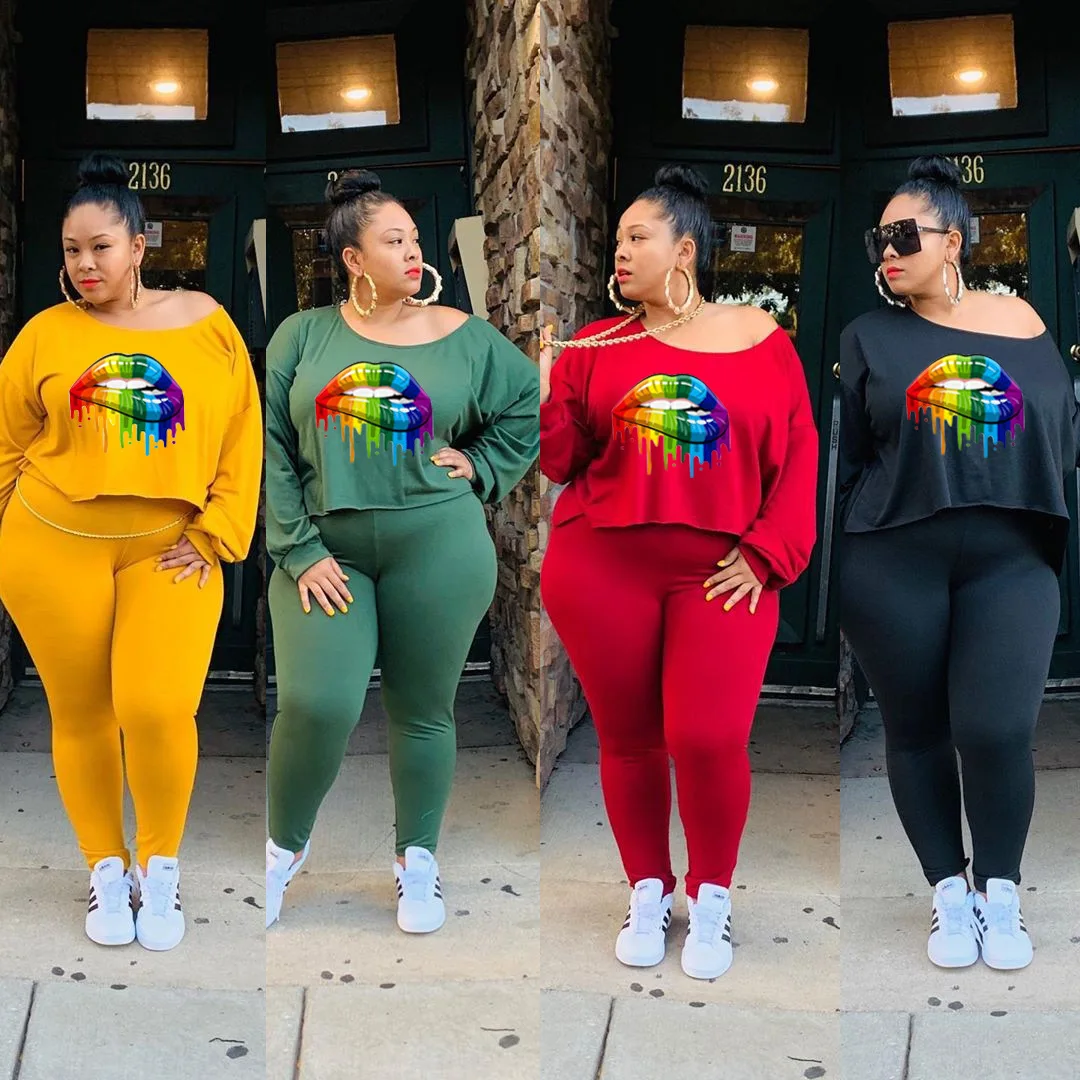 fnoce 2020 summer Women's Large Size Lips Printings Set o-neck short sleeve and slim tight trousers fashion casual sport suit
fnoce 2020 summer Women's Large Size Lips Printings Set o-neck short sleeve and slim tight trousers fashion casual sport suit
