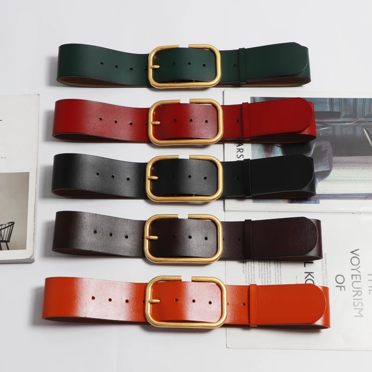 2020 Cow Leather Solid Waist Belt Vintage Metal Buckle PIn Coat Shirt Belt Spring Autumn Genuine Leather WIde Corset Cummerbund
2020 Cow Leather Solid Waist Belt Vintage Metal Buckle PIn Coat Shirt Belt Spring Autumn Genuine Leather WIde Corset Cummerbund