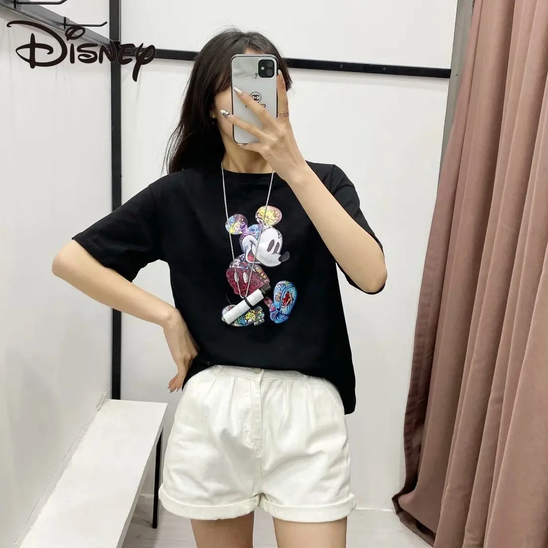 Disney European and American style women's new versatile base top Mickey Mouse print loose short sleeve T-shirt to show slim
Disney European and American style women's new versatile base top Mickey Mouse print loose short sleeve T-shirt to show slim