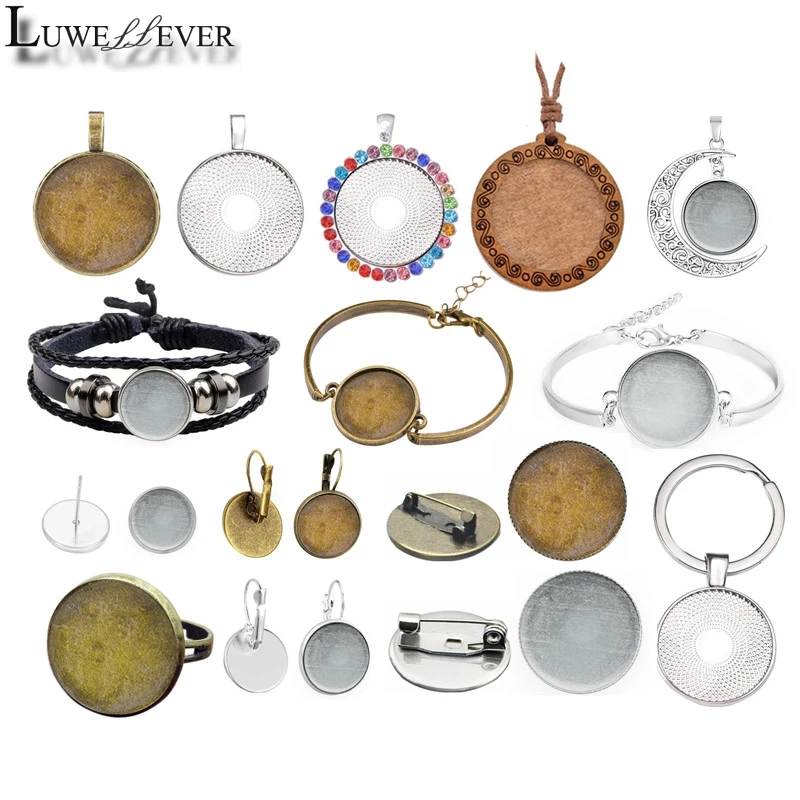 New Round Metal Holder Findings Component Fit Glass Bracelet Base Jewelry Christmas Gift DIY Jewelry Necklace Pendant Base 
New Round Metal Holder Findings Component Fit Glass Bracelet Base Jewelry Christmas Gift DIY Jewelry Necklace Pendant Base