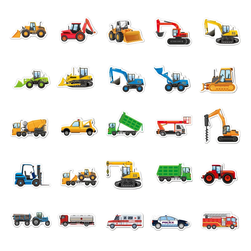 10/50PCS Mixed Engineering Vehicle Sticker PVC Bus Truck Motorcycle Stickers for Kids Toy DIY Laptop Skateboard Car Decal Toy
10/50PCS Mixed Engineering Vehicle Sticker PVC Bus Truck Motorcycle Stickers for Kids Toy DIY Laptop Skateboard Car Decal Toy
