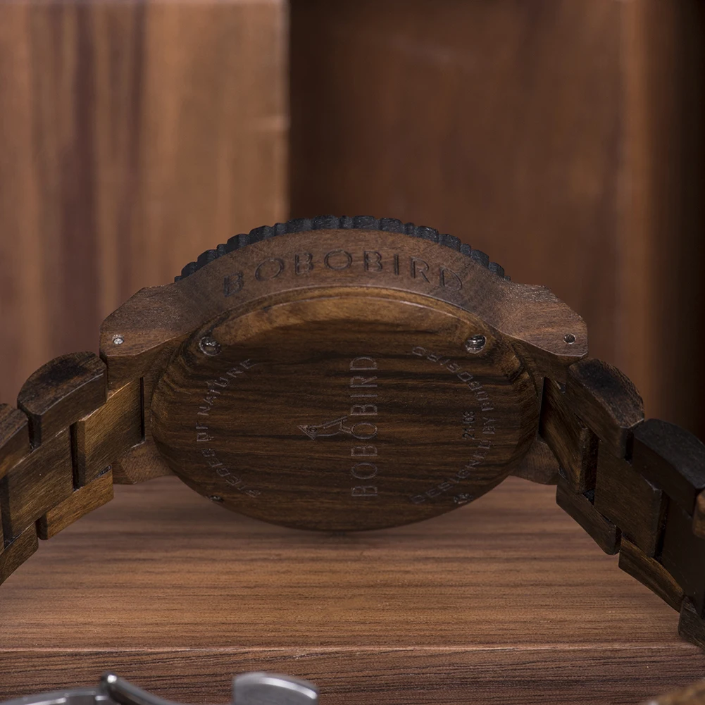 Мужские кварцевые часы BOBO BIRD деревянные роскошные мужские наручные для мужчин на