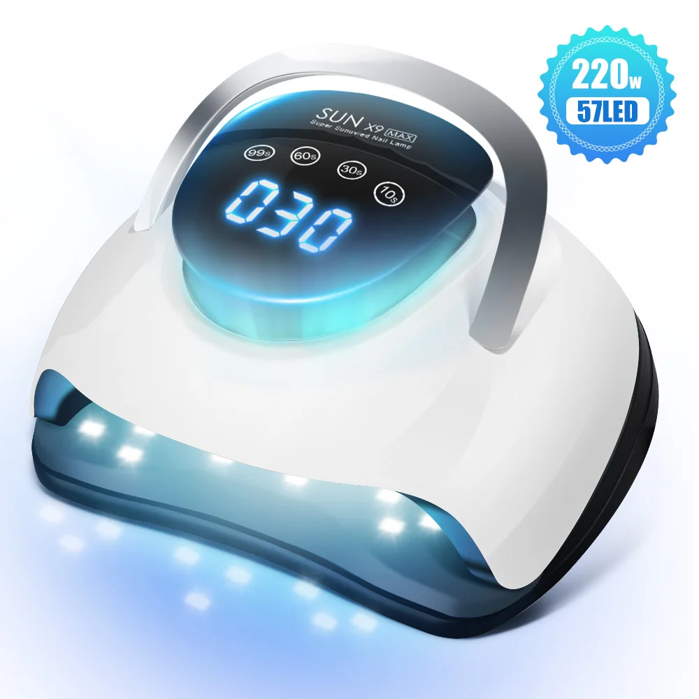 220W UV LED Nail Lamp Gel Polish Nail Dryer with LCD Display Touch Digital Screen 57 LEDs Curing Lamp with 4 Timer Smart Sensor
220W UV LED Nail Lamp Gel Polish Nail Dryer with LCD Display Touch Digital Screen 57 LEDs Curing Lamp with 4 Timer Smart Sensor