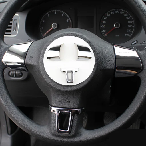 3 pieces steering wheel decoration shiny case sticker for Volkswagen VW Golf 6 MK6 Polo Jetta MK5 2009 2010 2011 | Автомобили и