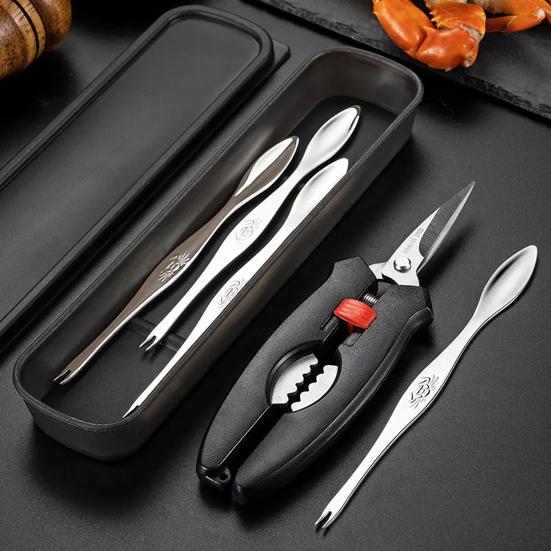 Seafood Crab Tools Crab Scissors Tongs Fork Needle Set 304 Stainless Steel Multifunction Home Kitchen Gadget Prawns Crab Gadgets
Seafood Crab Tools Crab Scissors Tongs Fork Needle Set 304 Stainless Steel Multifunction Home Kitchen Gadget Prawns Crab Gadgets