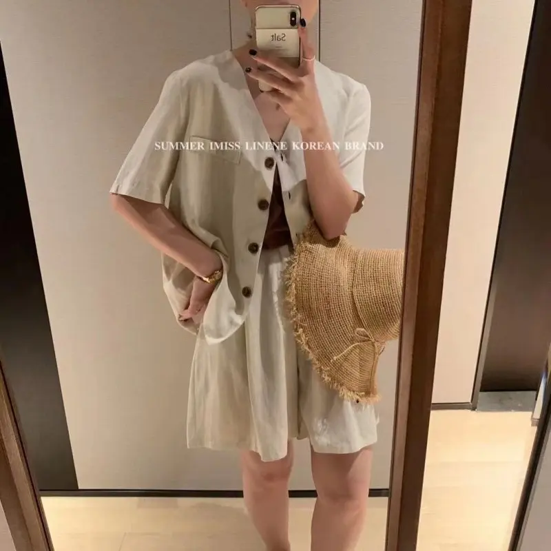 Japan Style Cotton Summer Sets Women 2021 Harajuru Green Short Sleeve Loose Shirt Elastc Waist Shorts Two Pics Pajamas
Japan Style Cotton Summer Sets Women 2021 Harajuru Green Short Sleeve Loose Shirt Elastc Waist Shorts Two Pics Pajamas