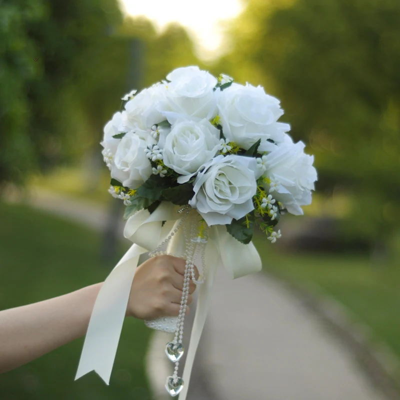 2021 Bride Holding Flower Ribbon Beaded Simulation Rose Accessories For Wedding Banquet Decoration
2021 Bride Holding Flower Ribbon Beaded Simulation Rose Accessories For Wedding Banquet Decoration