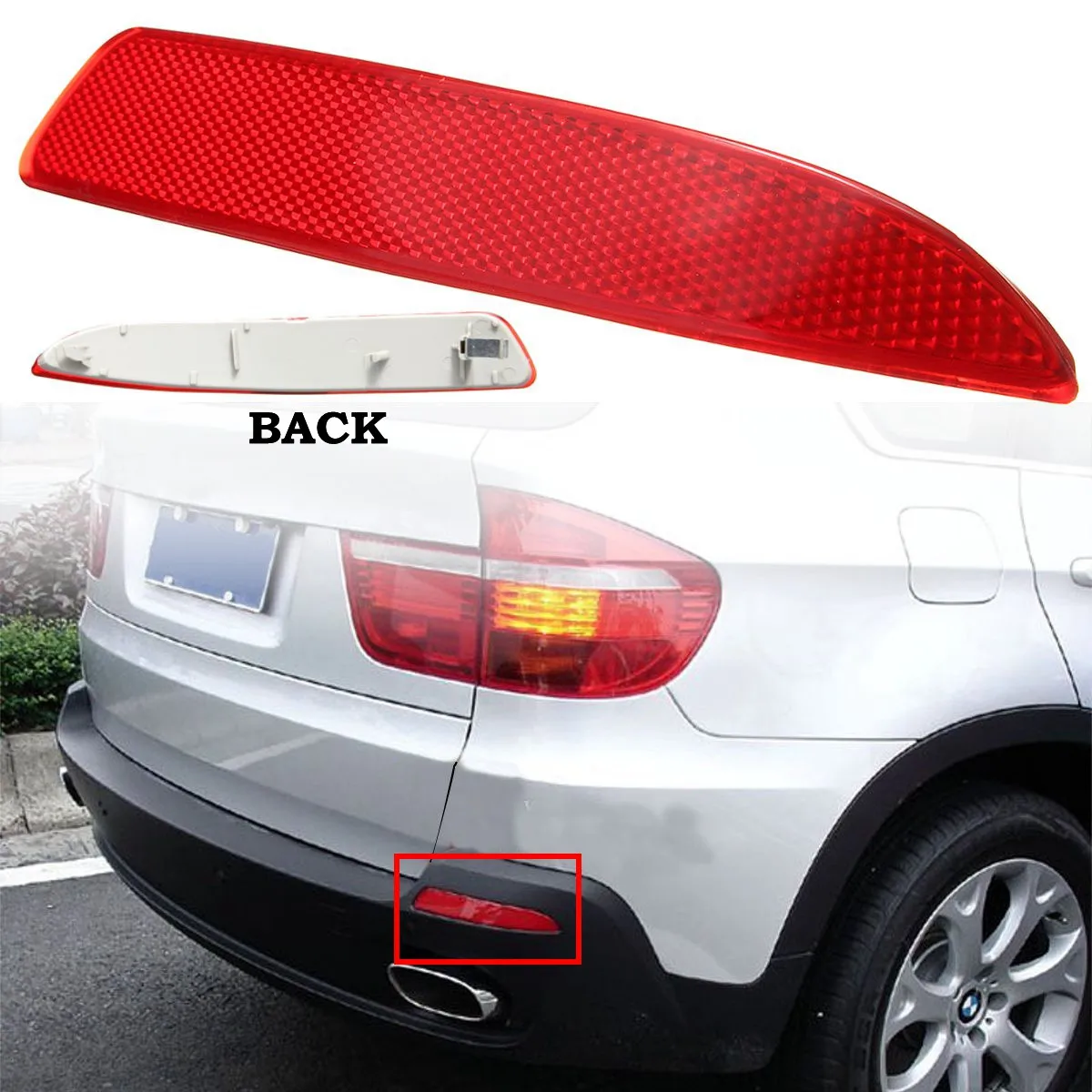 Reflective strip red lens for the rear bumper of the right car for BMW X5 E70 2007-2013 63217158950
Reflective strip red lens for the rear bumper of the right car for BMW X5 E70 2007-2013 63217158950
