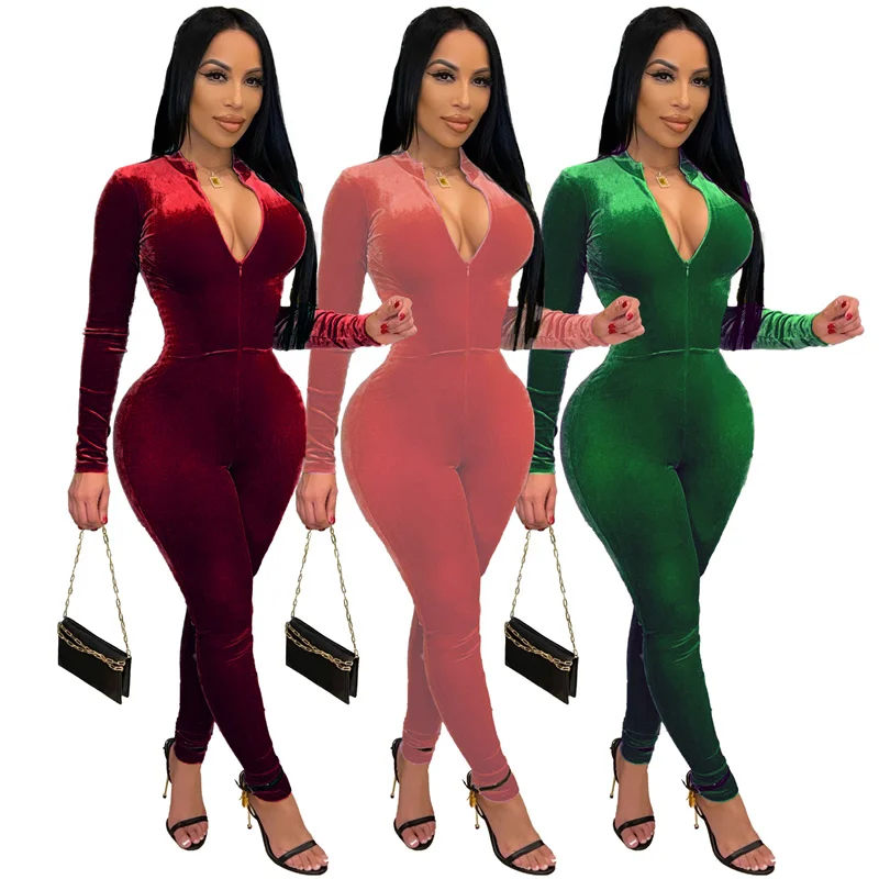 Velvet Rompers Womens Jumpsuit Fashion High Necked Full Sleeve One Piece Bodysuit Vintage Bodycon Catsuit
Velvet Rompers Womens Jumpsuit Fashion High Necked Full Sleeve One Piece Bodysuit Vintage Bodycon Catsuit