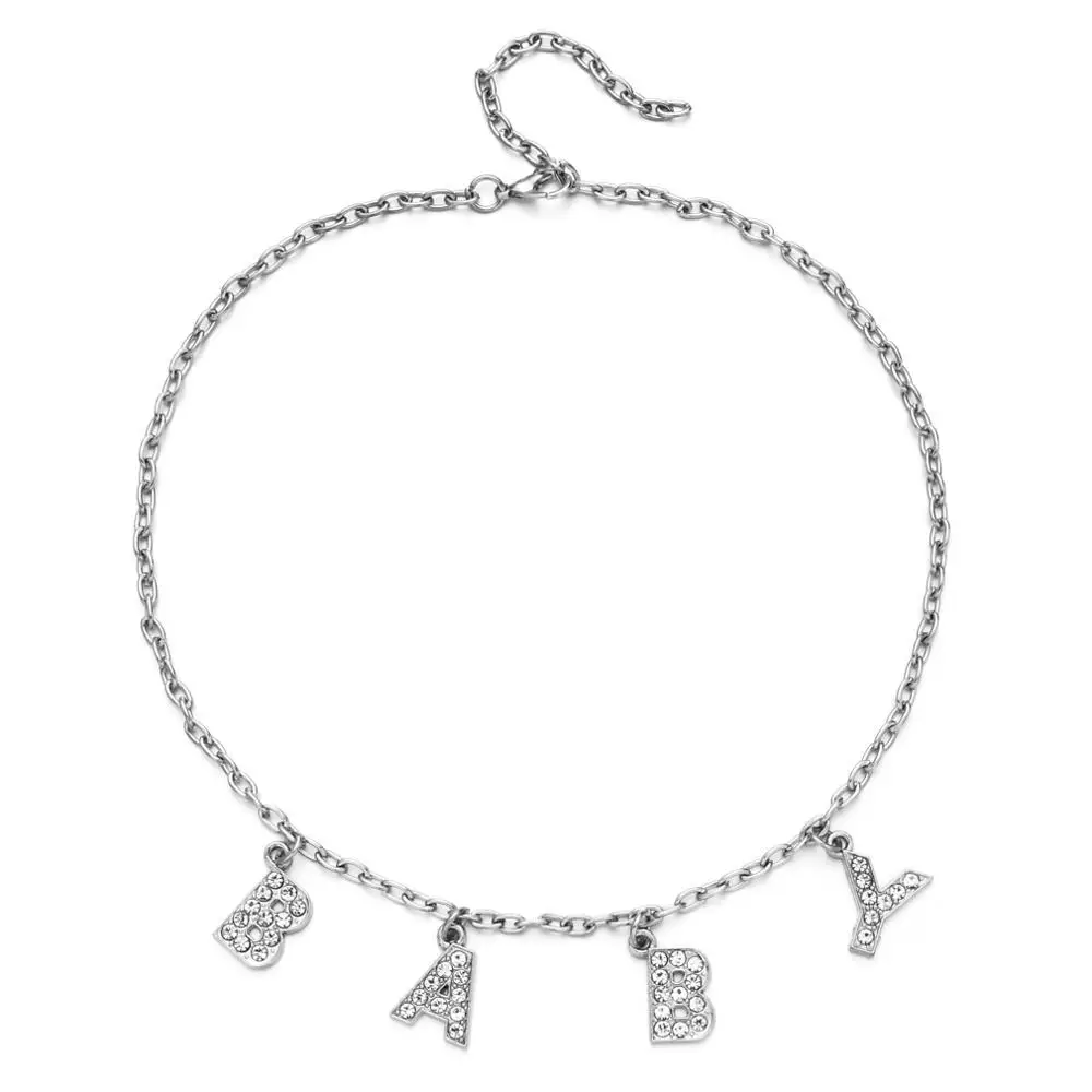 Daily Accessories Jewelry Trendy Silver Color Alphabet Pendant Fun Game Statement Necklace for Women Charm Party Clavicle Chain
Daily Accessories Jewelry Trendy Silver Color Alphabet Pendant Fun Game Statement Necklace for Women Charm Party Clavicle Chain