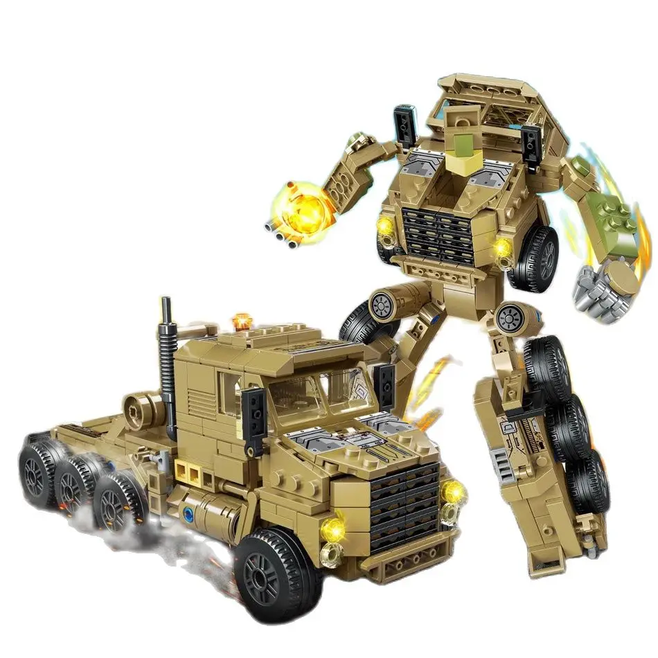 473pcs 2 in 1 Military Transporter Vehicle Transformation Robot Mecha Building Blocks Army Truck Bricks Toys For Children
473pcs 2 in 1 Military Transporter Vehicle Transformation Robot Mecha Building Blocks Army Truck Bricks Toys For Children