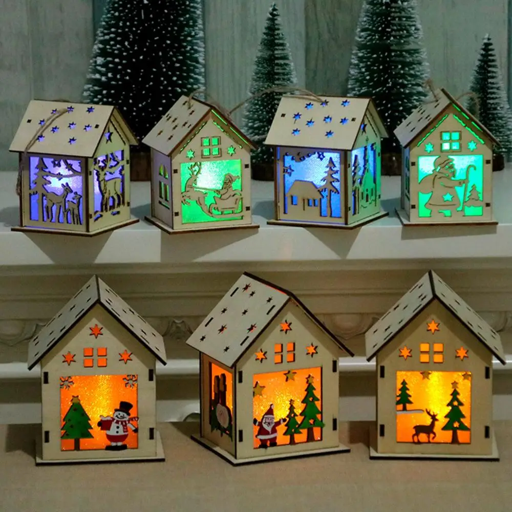 Huiran Merry Christmas светодиодный светильник деревянный дом рождественские украшения