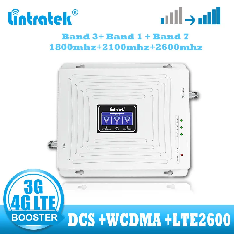 

lintratek LTE 4G Signal booster 2G DCS 1800 WCDMA 2100 LTE 2600 Cellular signal amplifier UMTS 3g voice 4g internet repeater