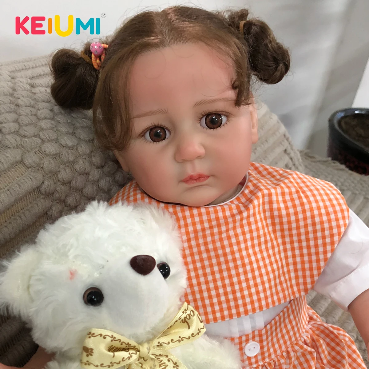 KEIUMI 22Inch Cute Red skin Ball Head Reborn Newborn Baby Doll Orange Checkered Skirt Soft Touch Baby Girl
KEIUMI 22Inch Cute Red skin Ball Head Reborn Newborn Baby Doll Orange Checkered Skirt Soft Touch Baby Girl