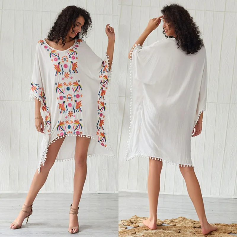 European and American Dress Women's New Model Bohemian National Style Embroidered Beach Skirt Spot Dress
European and American Dress Women's New Model Bohemian National Style Embroidered Beach Skirt Spot Dress