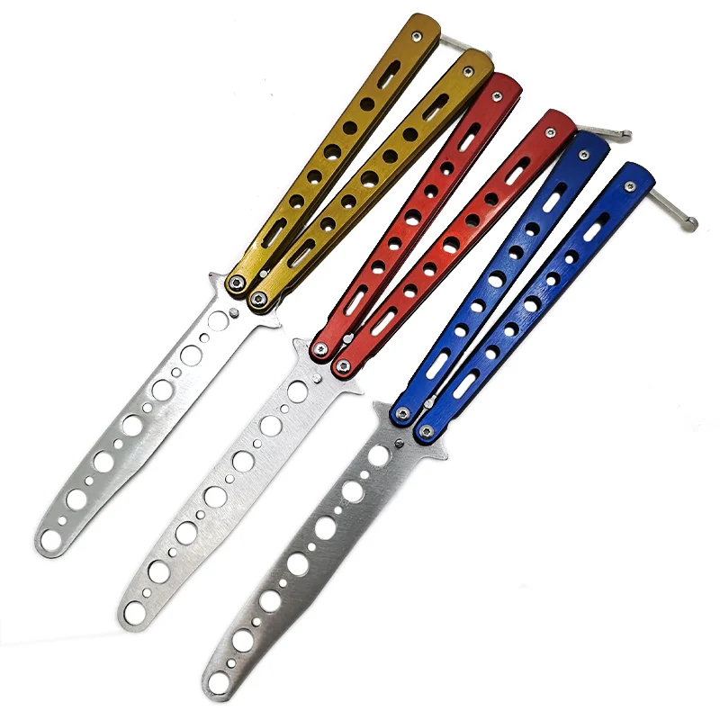 Practical Folding Butterfly Knife Playing Steel Safe Knife Durable Competition Beginner Butterfly Cutter Unedged
Practical Folding Butterfly Knife Playing Steel Safe Knife Durable Competition Beginner Butterfly Cutter Unedged