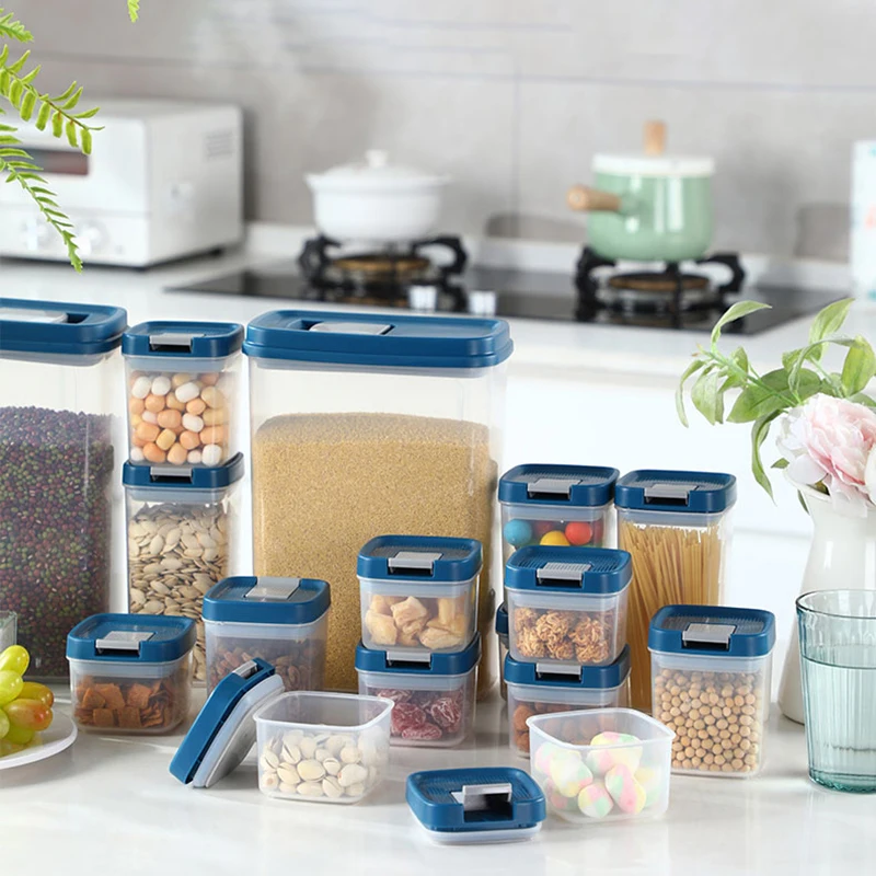 Transparent Sealed Jar Plastic Kitchen Storage Box Portable Durable Nut Coffee Bean Storage Case Household Grain Storage Box
Transparent Sealed Jar Plastic Kitchen Storage Box Portable Durable Nut Coffee Bean Storage Case Household Grain Storage Box