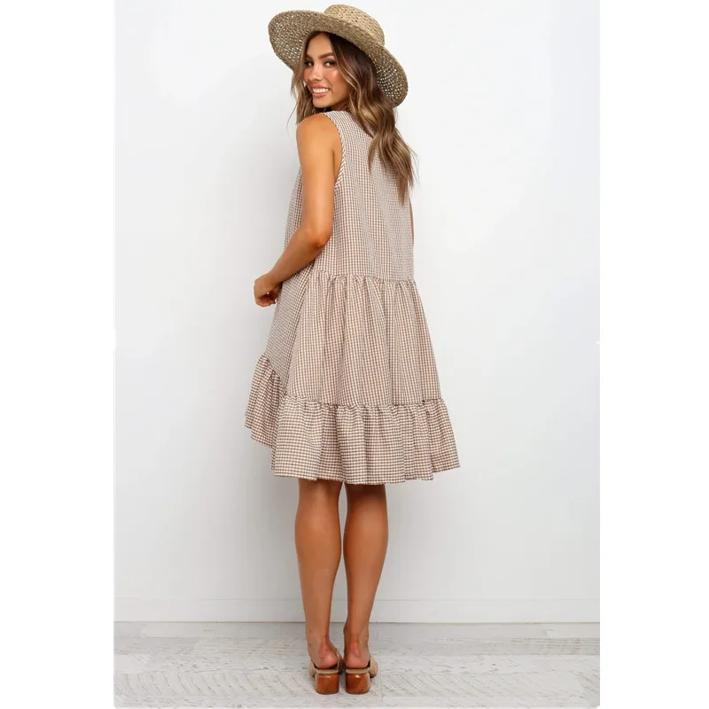 Leosoxs 2020 Summer New Fashion Sexy O Neck Sleeveless Women's Mini Dress Casual Solid A-line Plaid Ruffle Patchwork Lady Dress
Leosoxs 2020 Summer New Fashion Sexy O Neck Sleeveless Women's Mini Dress Casual Solid A-line Plaid Ruffle Patchwork Lady Dress