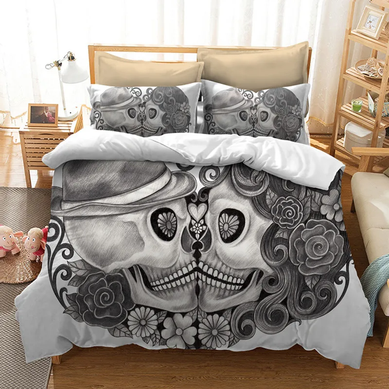 Bedding Set for King Size Bed Europe Style 3D Sugar Skull Duvet Cover with Pillowcase AU Queen Bed Bedline
Bedding Set for King Size Bed Europe Style 3D Sugar Skull Duvet Cover with Pillowcase AU Queen Bed Bedline