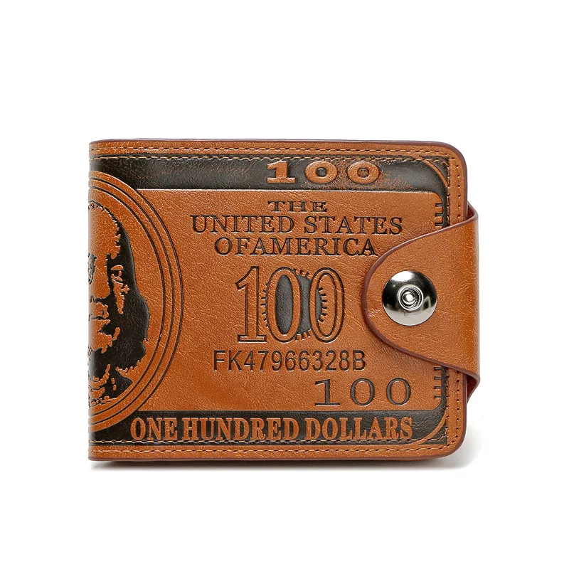 Фото Мужской кожаный бумажник с магнитной застежкой креативные короткие тонкие