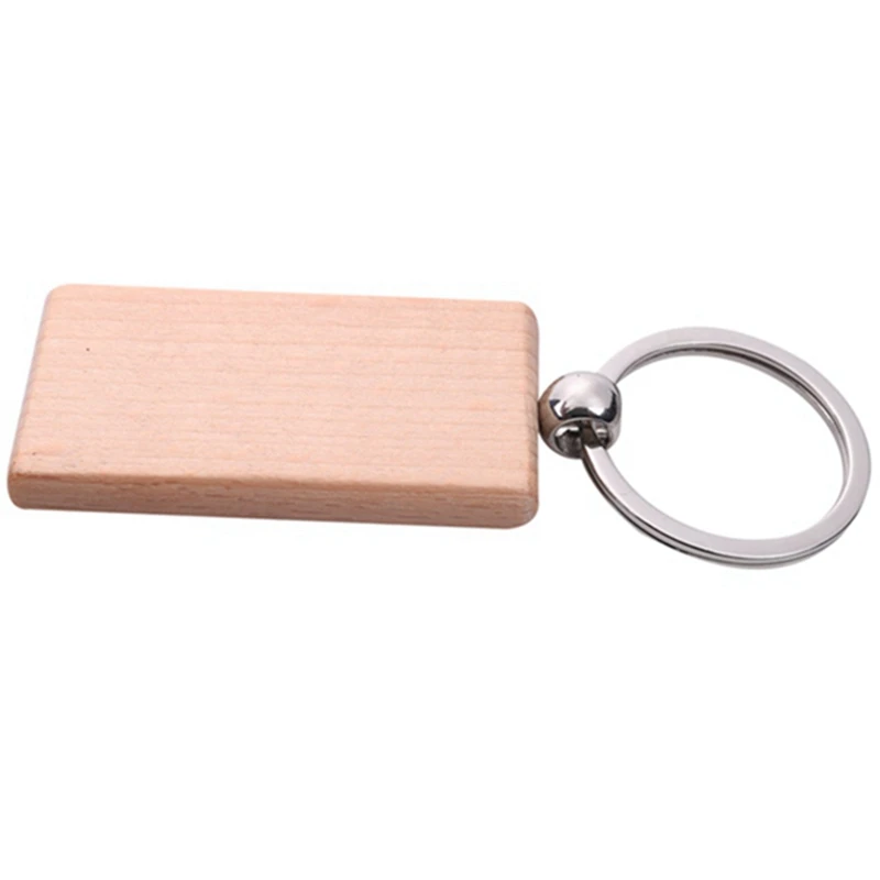 100 чистый деревянный брелок прямоугольный гравировальный Ключ ID может быть