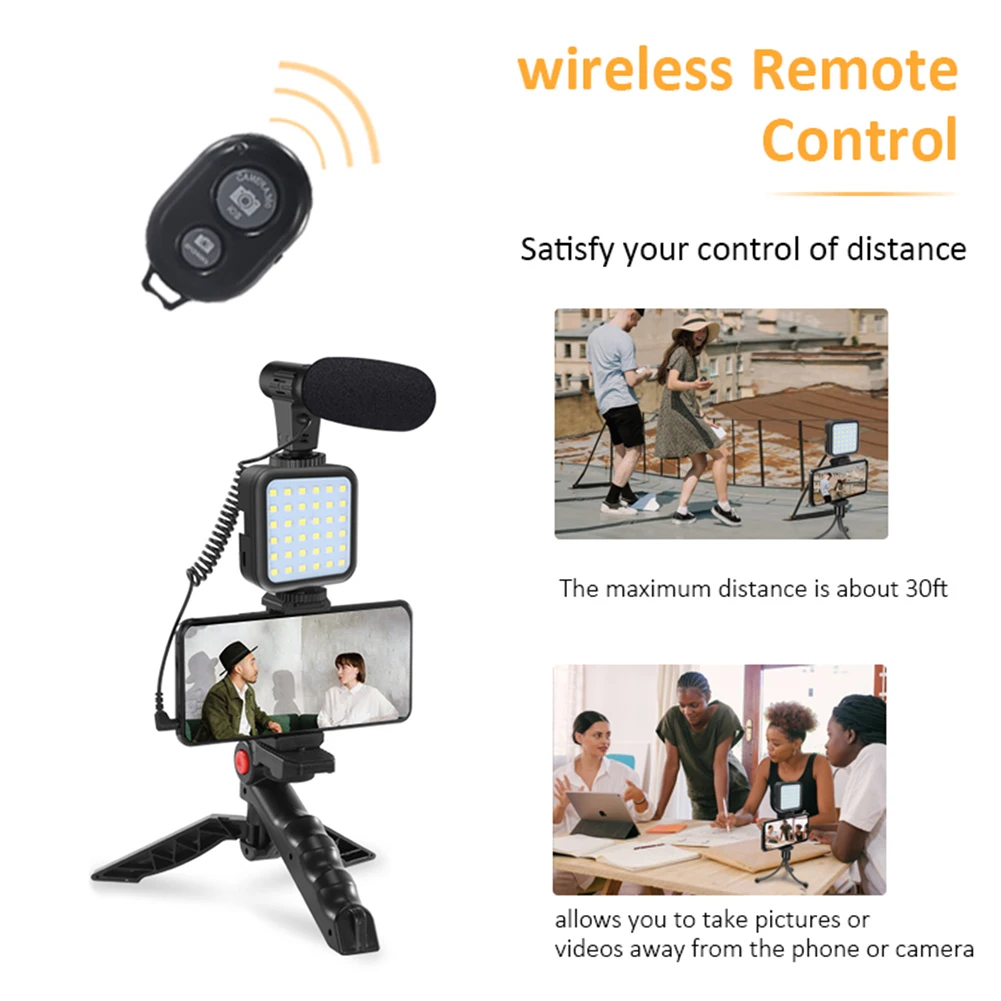 Smartphone Video Kit Microphone LED Light Tripod Holder for Vlogging Photography Recording Handle Stabilizer Bracket
Smartphone Video Kit Microphone LED Light Tripod Holder for Vlogging Photography Recording Handle Stabilizer Bracket