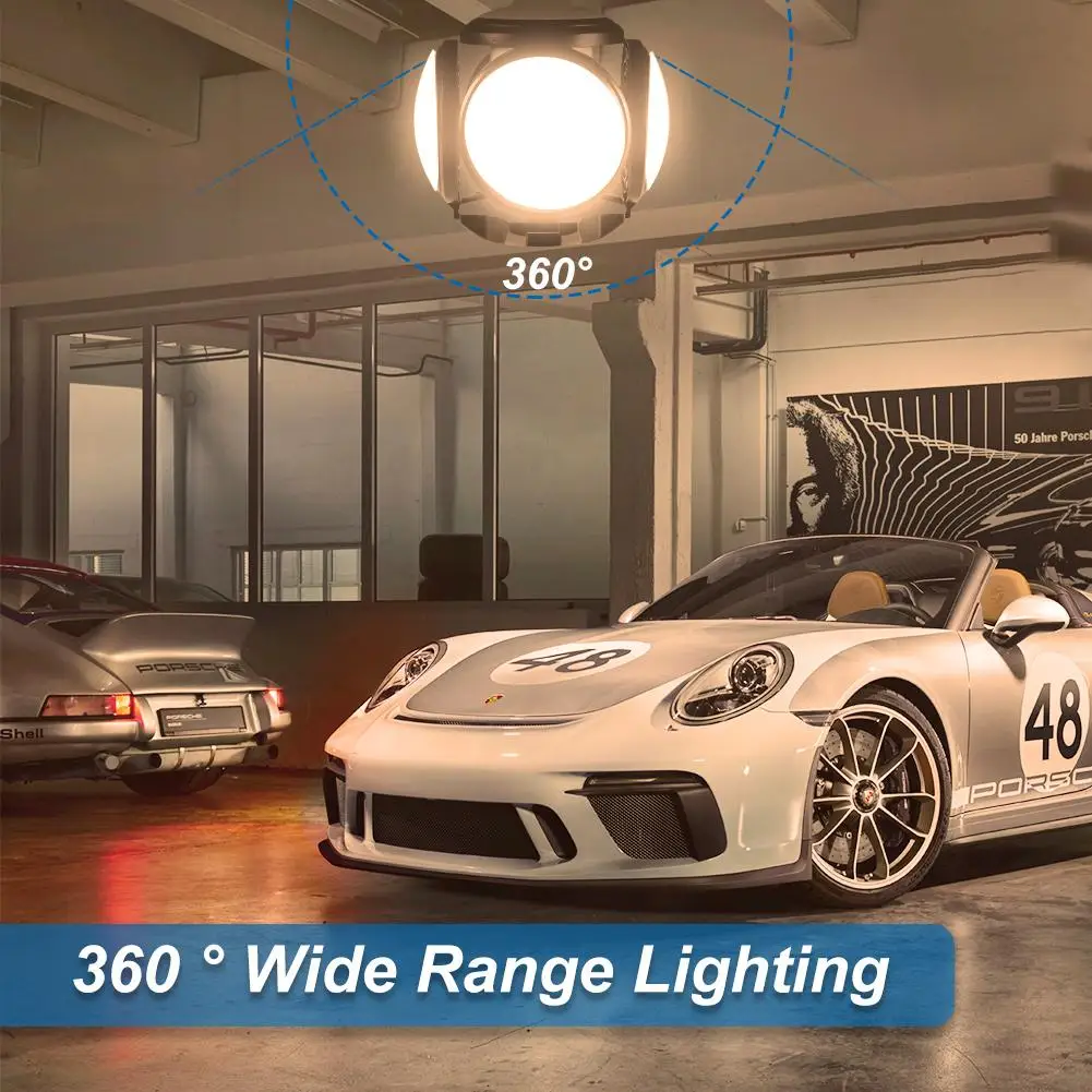 60W Deformable LED Garage Light Foldable LED Ceiling Light with 4 Adjustable Panels for Living Room Basement Warehouse Workshop
60W Deformable LED Garage Light Foldable LED Ceiling Light with 4 Adjustable Panels for Living Room Basement Warehouse Workshop