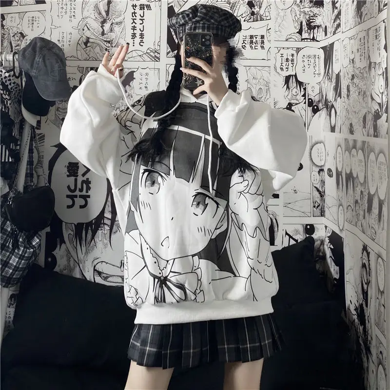 Harajuku Anime Hoodie Women Sweatshirt Big Print Long Sleeve Tops Loose Warm Japan Pullover Autumn Clothes
Harajuku Anime Hoodie Women Sweatshirt Big Print Long Sleeve Tops Loose Warm Japan Pullover Autumn Clothes