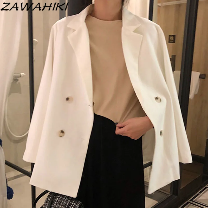 Женский двубортный Блейзер zawhiki, однотонный осенний офисный винтажный пиджак в Корейском стиле, 2021
Женский двубортный Блейзер zawhiki, однотонный осенний офисный винтажный пиджак в Корейском стиле, 2021