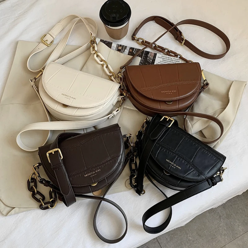 Burminsa Crocodile Pattern Saddle Crossbody Bags For Women Push Lock Semicircle Half Moon Chain Small Female Shoulder Bags 2021
Burminsa Crocodile Pattern Saddle Crossbody Bags For Women Push Lock Semicircle Half Moon Chain Small Female Shoulder Bags 2021