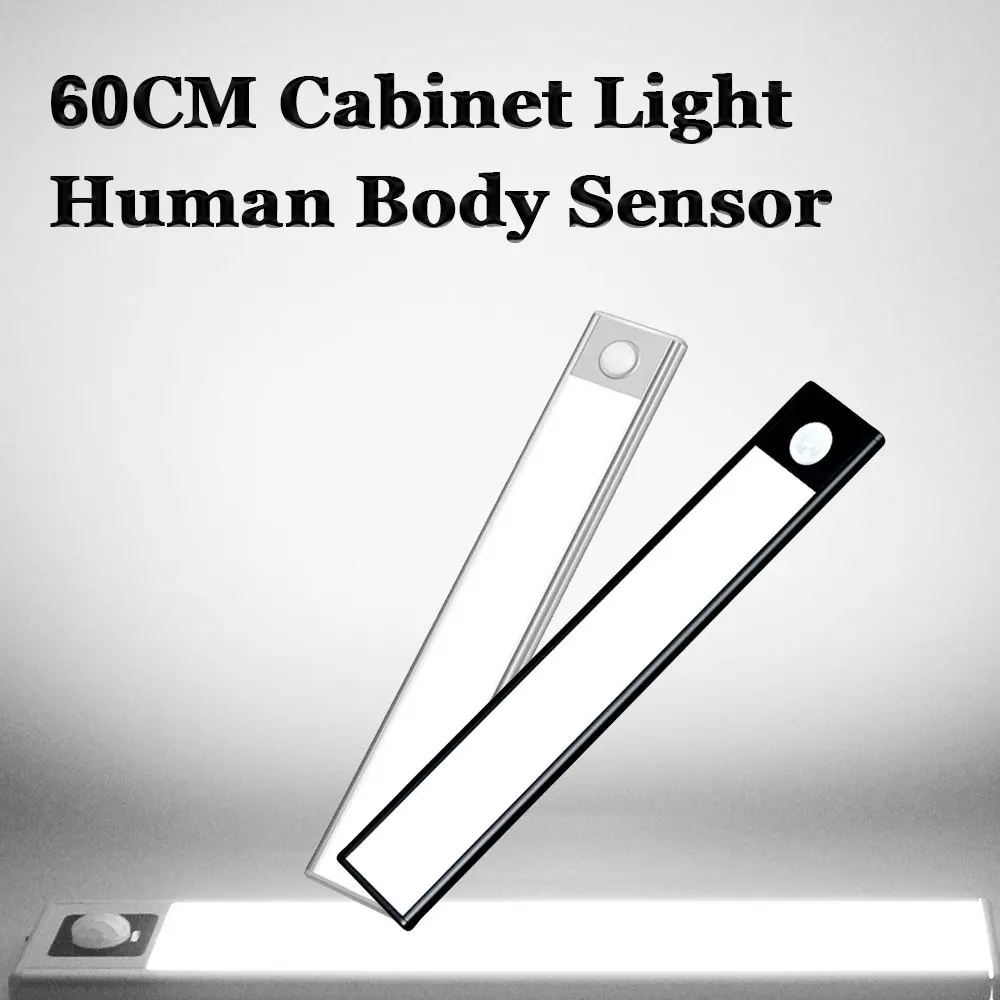 LED Cabinet Light Ultra-Thin 60CM USB Chargeable PIR Motion Sensor Kitchen Staircase Cabinet Lamp Aluminum Alloy Night Light
LED Cabinet Light Ultra-Thin 60CM USB Chargeable PIR Motion Sensor Kitchen Staircase Cabinet Lamp Aluminum Alloy Night Light