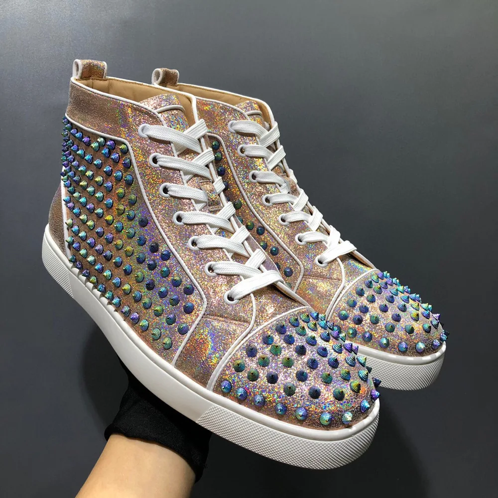 High Quality High Top Fantasy Color Genuine Leather Threaded Rivets Toecap Ladies Red Bottom For Men Casual Flats Loafers Shoes
High Quality High Top Fantasy Color Genuine Leather Threaded Rivets Toecap Ladies Red Bottom For Men Casual Flats Loafers Shoes