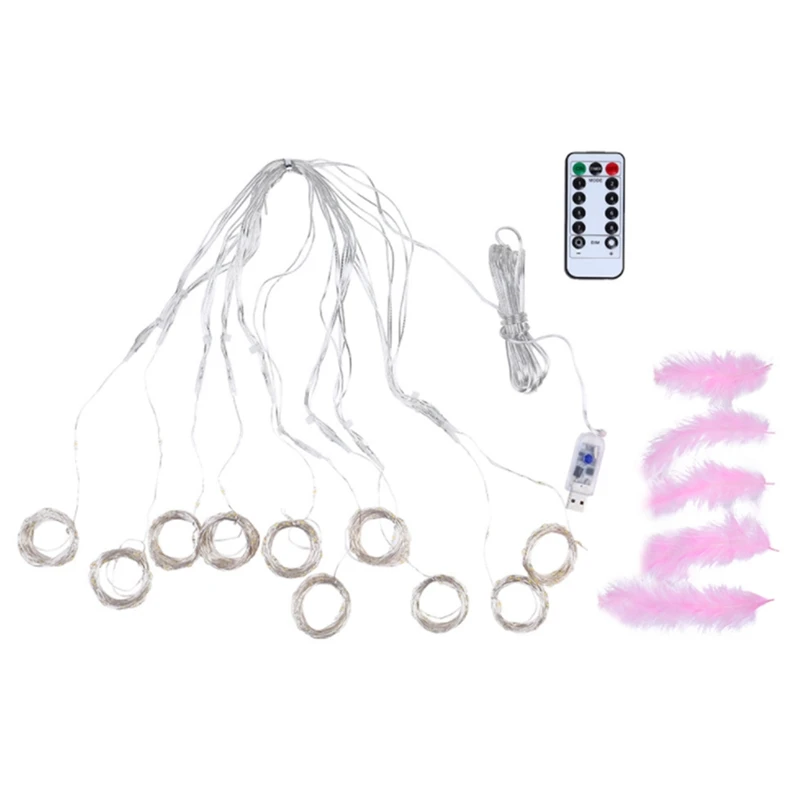 3X3M300 Feather Lamp Copper Wire Curtain Light 8 Mode USB Interface Copper Wire Curtain Light Christmas Decoration Light
3X3M300 Feather Lamp Copper Wire Curtain Light 8 Mode USB Interface Copper Wire Curtain Light Christmas Decoration Light