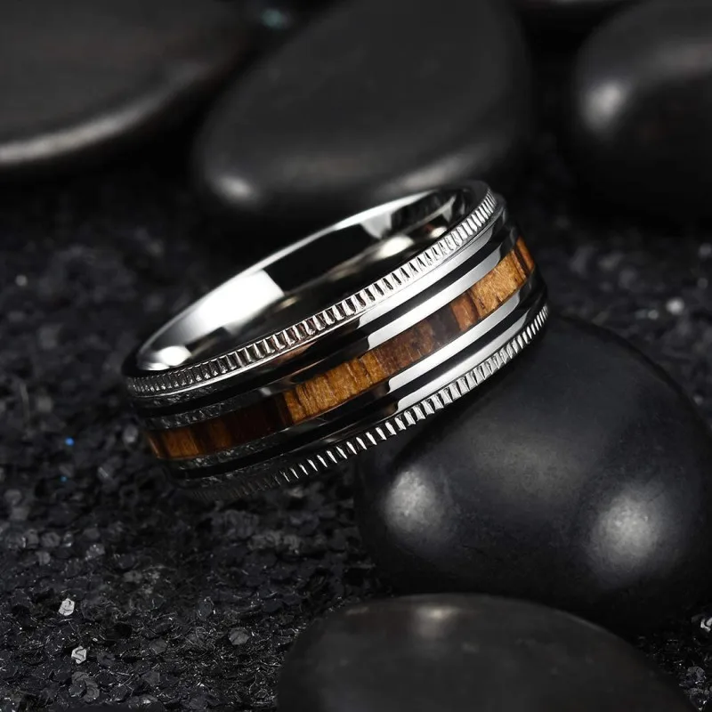 Fashion 8MM Men's Stainless Steel Rings Blue Red Colorful Groove Beveled Edge Wedding Engagement Ring Women Anniversary Jewelry
Fashion 8MM Men's Stainless Steel Rings Blue Red Colorful Groove Beveled Edge Wedding Engagement Ring Women Anniversary Jewelry