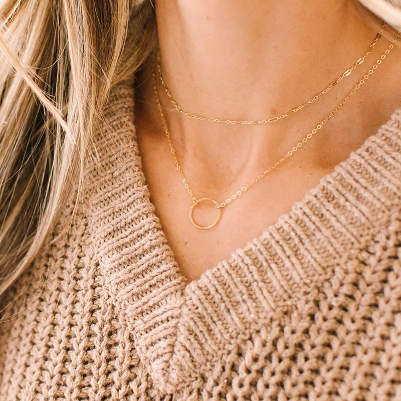 Trend 2 PCS Layered Necklace Women 316L Stainless Steel Necklace Gold Color Titanium steel Lace Chain Choker Necklace
Trend 2 PCS Layered Necklace Women 316L Stainless Steel Necklace Gold Color Titanium steel Lace Chain Choker Necklace