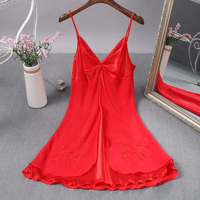 Summer Simulation Silk Embroidery Thin Sexy Nightgowns Transparent Love Sling Open Hollow Sleeping Skirt Sleepshirts Sleepwear
Summer Simulation Silk Embroidery Thin Sexy Nightgowns Transparent Love Sling Open Hollow Sleeping Skirt Sleepshirts Sleepwear